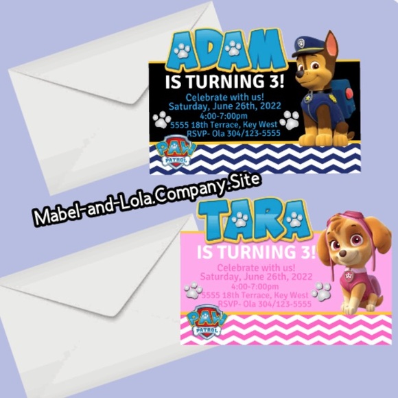 Personalized Birthday Party Invitations | Printed | Set of 8 with Envelopes - Picture 1 of 4
